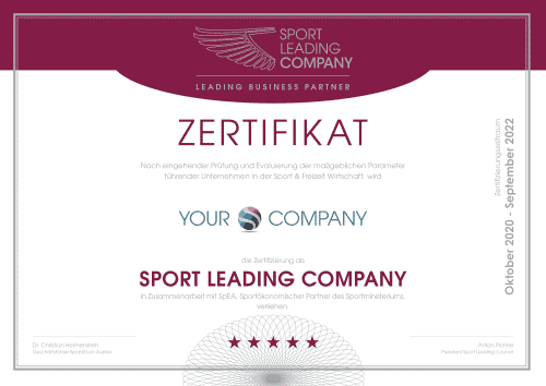 Sport Leading Company Zertifikat