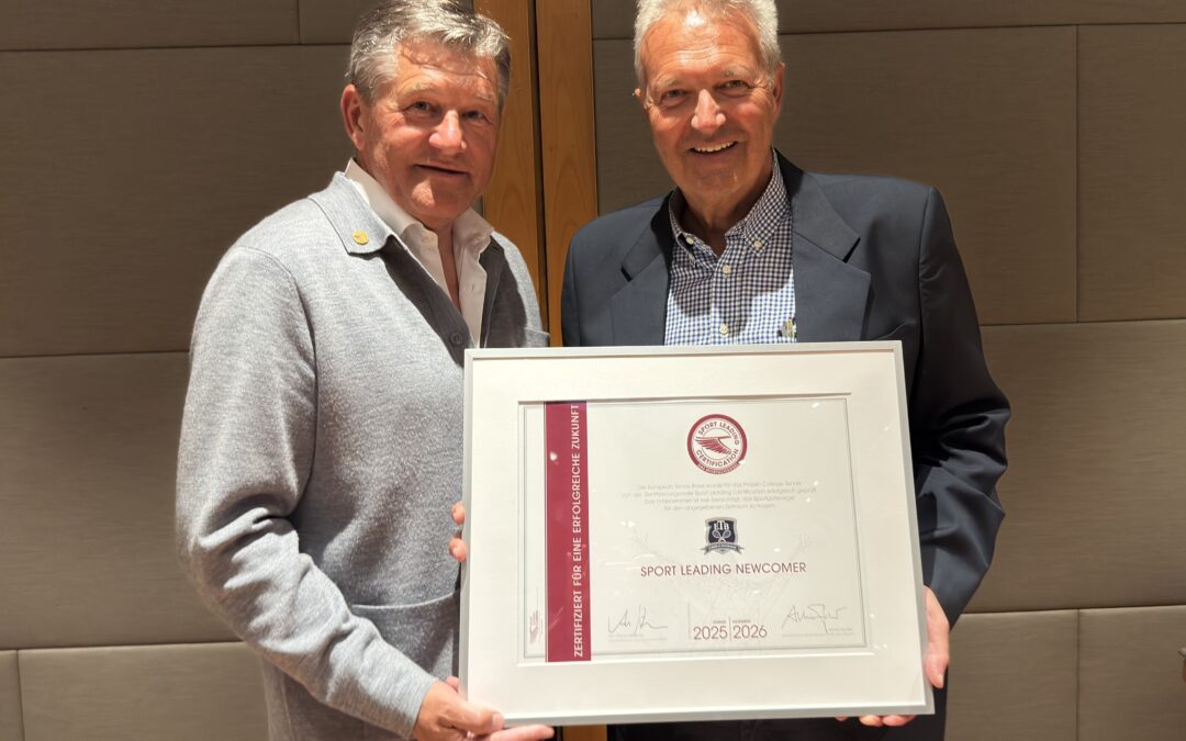 Sport Leading Newcomer: College-Tennis-Projekt der European Tennis Base zertifiziert