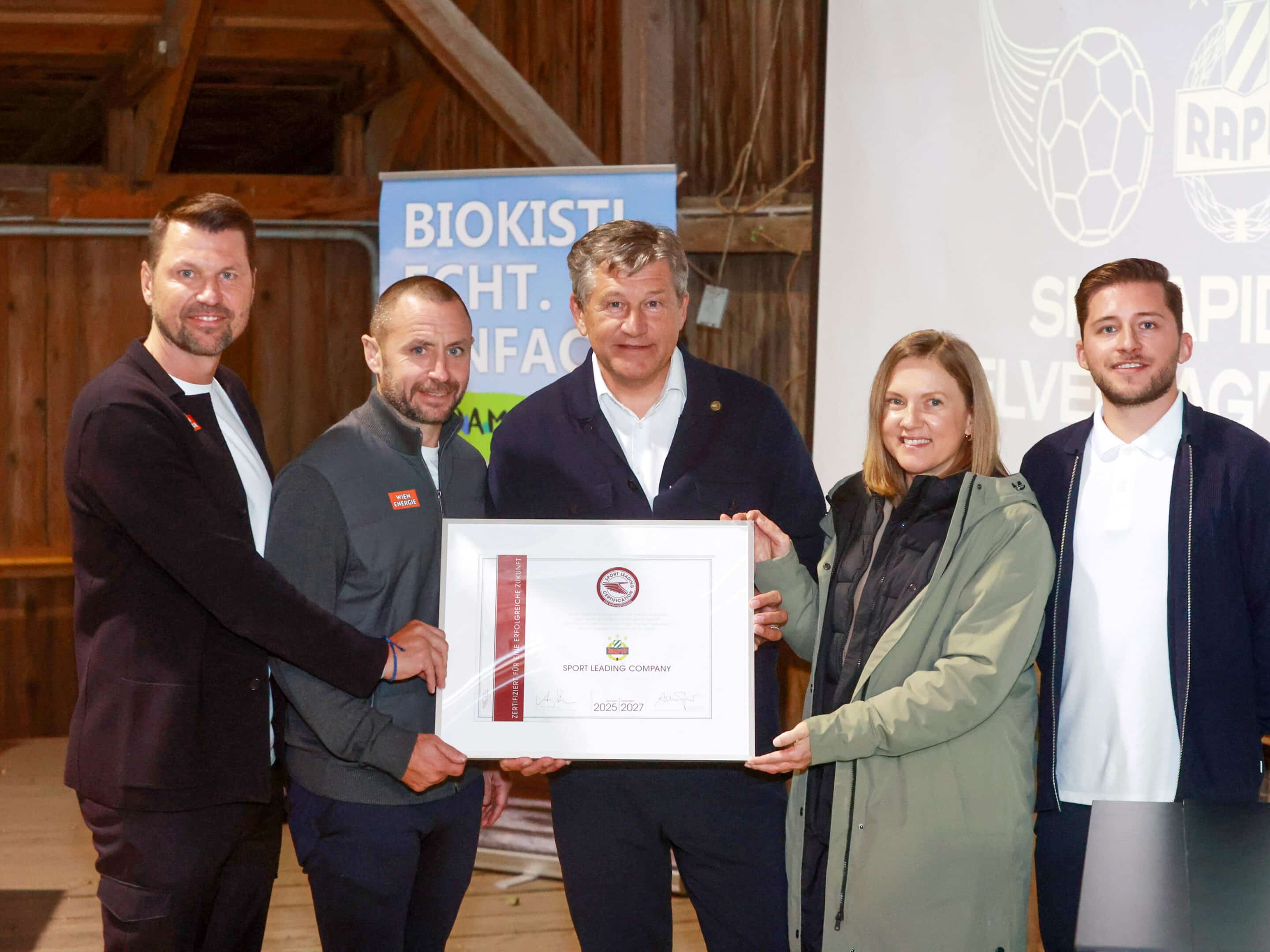 SK Rapid Wien erhält Sportgütesiegel als Sport Leading Company